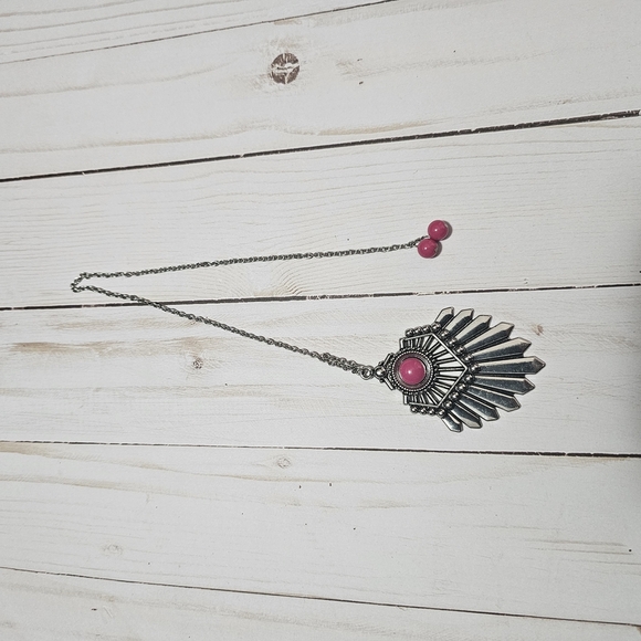 Silver and Pink Pendant Bookmark - Picture 3 of 4